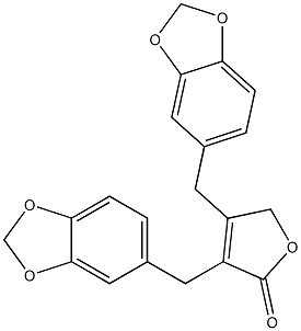 3,4-Bis-(3,4-methylenedioxybenzyl)-2(5H)-furanone Struktur