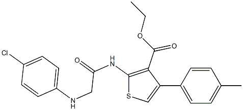 2-[[[(4-Chlorophenyl)amino]acetyl]amino]-4-(4-methylphenyl)thiophene-3-carboxylic acid ethyl ester Struktur