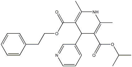 1,4-Dihydro-2,6-dimethyl-4-(3-pyridyl)pyridine-3,5-dicarboxylic acid 3-isopropyl 5-phenethyl ester Struktur