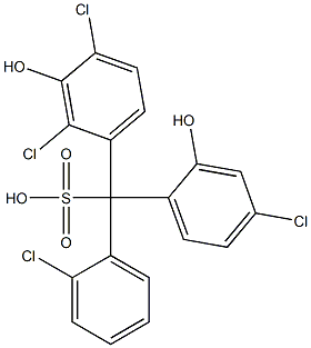 (2-Chlorophenyl)(4-chloro-2-hydroxyphenyl)(2,4-dichloro-3-hydroxyphenyl)methanesulfonic acid Struktur