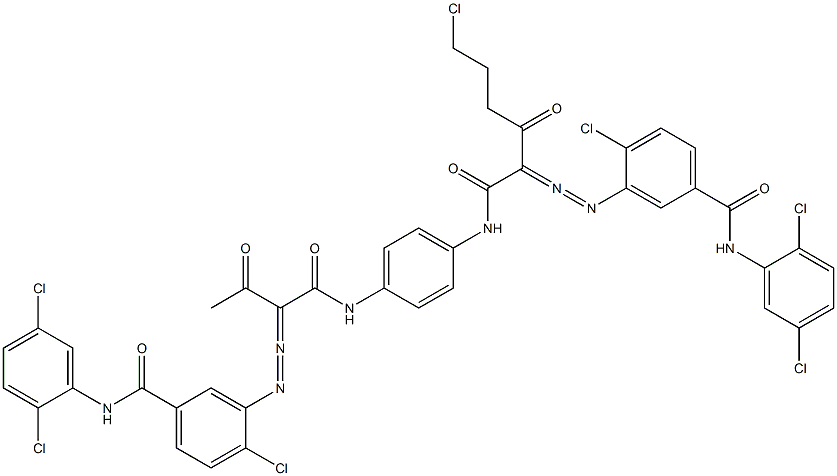 3,3'-[2-(2-Chloroethyl)-1,4-phenylenebis[iminocarbonyl(acetylmethylene)azo]]bis[N-(2,5-dichlorophenyl)-4-chlorobenzamide] Struktur