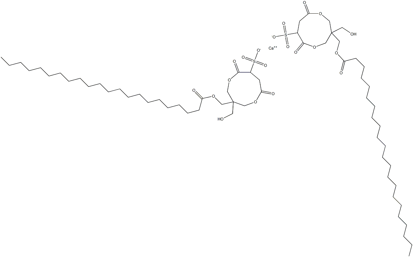 Bis[1-(1-oxodocosyloxymethyl)-1-(hydroxymethyl)-4,7-dioxo-3,8-dioxacyclononane-6-sulfonic acid]calcium salt Struktur