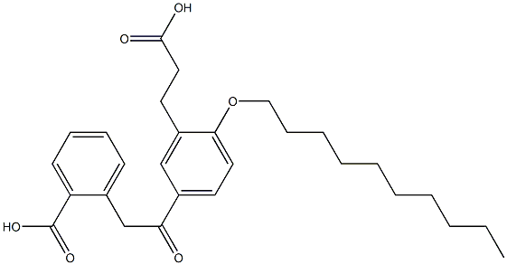 5-[(2-Carboxyphenyl)acetyl]-2-(decyloxy)benzenepropanoic acid Struktur