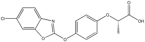 (S)-2-[4-[(6-Chlorobenzoxazol-2-yl)oxy]phenoxy]propionic acid Struktur