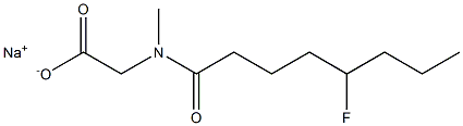 N-(5-Fluorooctanoyl)-N-methylglycine sodium salt Struktur