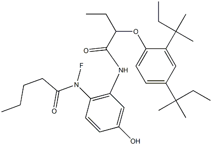 4-(N-Fluoro-N-pentanoylamino)-5-[2-(2,4-di-tert-amylphenoxy)butyrylamino]phenol Struktur