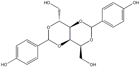 2-O,4-O:3-O,5-O-Bis(4-hydroxybenzylidene)-D-glucitol Struktur