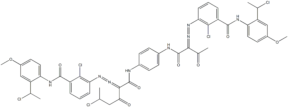 3,3'-[2-(1-Chloroethyl)-1,4-phenylenebis[iminocarbonyl(acetylmethylene)azo]]bis[N-[2-(1-chloroethyl)-4-methoxyphenyl]-2-chlorobenzamide] Struktur