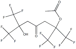 2,6-Bis(trifluoromethyl)-2-acetoxy-6-hydroxy-1,1,1,7,7,7-hexafluoro-4-heptanone Struktur