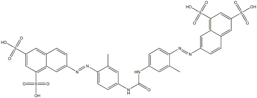 7,7'-[Carbonylbis[imino(2-methyl-4,1-phenylene)azo]]bis(1,3-naphthalenedisulfonic acid) Struktur