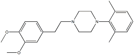 1-(3,4-Dimethoxyphenethyl)-4-(2,6-xylyl)piperazine Struktur