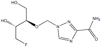 1-[[(1R,2R)-3-Fluoro-2-hydroxy-1-(hydroxymethyl)propoxy]methyl]-1H-1,2,4-triazole-3-carboxamide Struktur