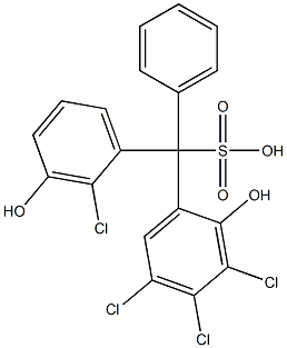 (2-Chloro-3-hydroxyphenyl)(3,4,5-trichloro-2-hydroxyphenyl)phenylmethanesulfonic acid Struktur