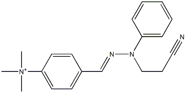 4-[[2-(2-Cyanoethyl)-2-phenylhydrazono]methyl]-N,N,N-trimethylbenzenaminium Struktur