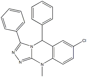 7-Chloro-5,10-dihydro-10-methyl-3,5-diphenyl-1,2,4-triazolo[3,4-b]quinazoline Struktur