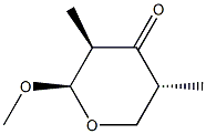 (2R,3R,5R)-2-Methoxy-3,5-dimethyl-2,3,5,6-tetrahydro-4H-pyran-4-one Struktur