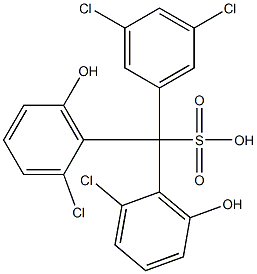 (3,5-Dichlorophenyl)bis(2-chloro-6-hydroxyphenyl)methanesulfonic acid Struktur