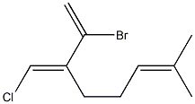 2-Bromo-3-[(E)-chloromethylene]-7-methyl-1,6-octadiene Struktur