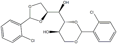 1-O,2-O:4-O,6-O-Bis(2-chlorobenzylidene)-D-glucitol Struktur