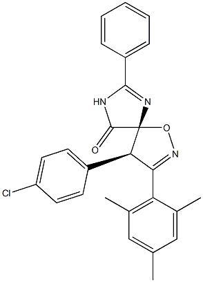 (4R,5R)-3-(2,4,6-Trimethylphenyl)-4-(4-chlorophenyl)-8-phenyl-1-oxa-2,7,9-triazaspiro[4.4]nona-2,8-dien-6-one Struktur