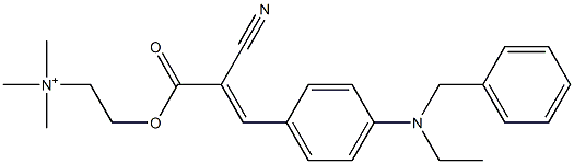 2-[[2-Cyano-3-[4-[ethyl(phenylmethyl)amino]phenyl]-1-oxo-2-propenyl]oxy]-N,N,N-trimethylethanaminium Struktur