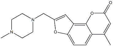 8-(4-Methylpiperazinomethyl)-4-methyl-2H-furo[2,3-h][1]benzopyran-2-one Struktur