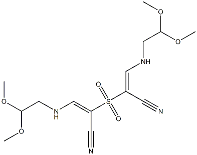 2,2'-Sulfonylbis[(E)-3-(2,2-dimethoxyethyl)aminopropenenitrile] Struktur