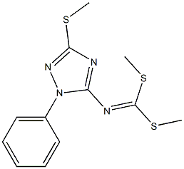 (1-Phenyl-3-methylthio-1H-1,2,4-triazol-5-yl)imidodithiocarbonic acid dimethyl ester Struktur