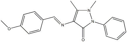 1,5-Dimethyl-4-(4-methoxybenzylideneamino)-2-phenyl-1H-pyrazole-3(2H)-one Struktur