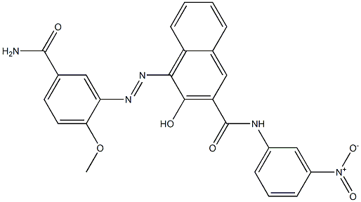 4-(5-Carbamoyl-2-methoxyphenylazo)-3-hydroxy-N-(3-nitrophenyl)-2-naphthamide Struktur