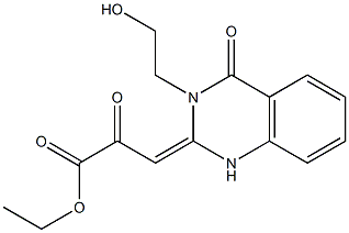 3-[(1,2,3,4-Tetrahydro-3-(2-hydroxyethyl)-4-oxoquinazolin)-2-ylidene]-2-oxopropionic acid ethyl ester Struktur