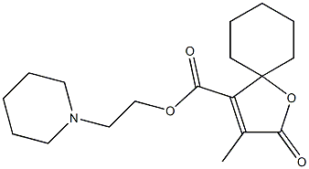 3-Methyl-2-oxo-1-oxaspiro[4.5]dec-3-ene-4-carboxylic acid 2-piperidinoethyl ester Struktur