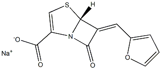 (5R)-7-Oxo-6-[(2-furanyl)methylene]-4-thia-1-azabicyclo[3.2.0]hept-2-ene-2-carboxylic acid sodium salt Struktur