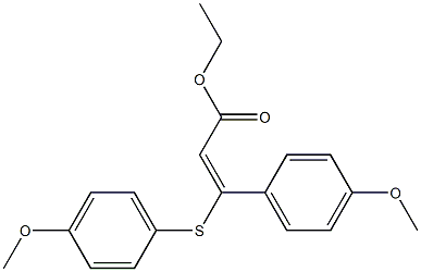 (E)-3-(4-Methoxyphenylthio)-3-(4-methoxyphenyl)propenoic acid ethyl ester Struktur