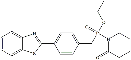 [4-(2-Benzothiazolyl)benzyl](2-oxo-1-piperidinyl)phosphinic acid ethyl ester Struktur