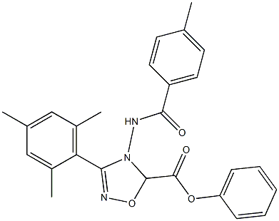 4,5-Dihydro-3-(2,4,6-trimethylphenyl)-4-(4-methylbenzoylamino)-5-phenyl-1,2,4-oxadiazole-5-carboxylic acid Struktur