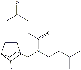 N-Isopentyl-N-[(3-methyl-2-norbornyl)methyl]-4-oxovaleramide Struktur