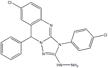 7-Chloro-3,9-dihydro-2-hydrazino-3-(4-chlorophenyl)-9-phenyl[1,2,4]triazolo[5,1-b]quinazoline Struktur