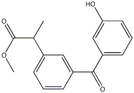 2-[3-(3-Hydroxybenzoyl)phenyl]propionic acid methyl ester Struktur