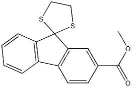 Spiro[9H-fluorene-9,2'-[1,3]dithiolane]-2-carboxylic acid methyl ester Struktur