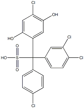 (4-Chlorophenyl)(3,4-dichlorophenyl)(4-chloro-2,5-dihydroxyphenyl)methanesulfonic acid Struktur