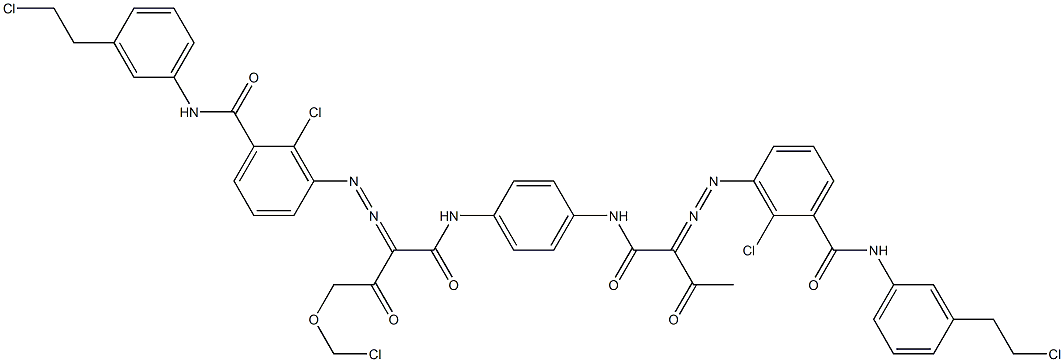 3,3'-[2-(Chloromethoxy)-1,4-phenylenebis[iminocarbonyl(acetylmethylene)azo]]bis[N-[3-(2-chloroethyl)phenyl]-2-chlorobenzamide] Struktur