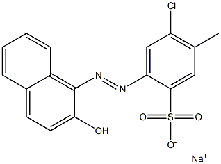 4-Chloro-2-[(2-hydroxy-1-naphtyl)azo]-5-methylbenzenesulfonic acid sodium salt Struktur