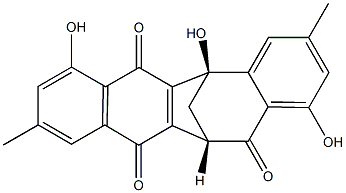 (5R,12S)-1,5,7-Trihydroxy-3,9-dimethyl-5,12-methano-5H-benzo[4,5]cyclohepta[1,2-b]naphthalene-6,11,13(12H)-trione Struktur