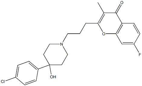 2-[3-[4-(p-Chlorophenyl)-4-hydroxypiperidino]propyl]-7-fluoro-3-methylchromone Struktur