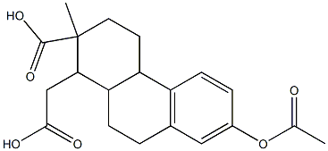 2-Carboxy-1,2,3,4,4a,9,10,10a-octahydro-7-acetoxy-2-methyl-1-phenanthreneacetic acid Struktur