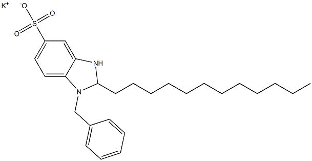 1-Benzyl-2,3-dihydro-2-dodecyl-1H-benzimidazole-5-sulfonic acid potassium salt Struktur