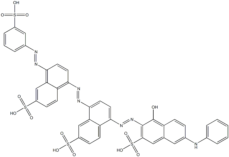 5-[[1-Hydroxy-6-(phenylamino)-3-sulfo-2-naphthalenyl]azo]-8-[[6-sulfo-4-[(3-sulfophenyl)azo]-1-naphthalenyl]azo]-2-naphthalenesulfonic acid Struktur