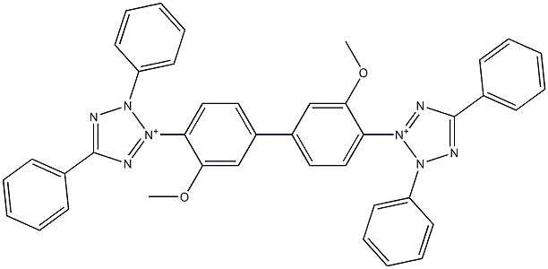 3,3'-(3,3'-Dimethoxybiphenyl-4,4'-diyl)bis(2,5-diphenyl-2H-tetrazole-3-ium) Struktur