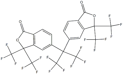 2,2-Bis[[1,3-dihydro-1-oxo-3,3-di(trifluoromethyl)isobenzofuran]-5-yl]-1,1,1,3,3,3-hexafluoropropane Struktur